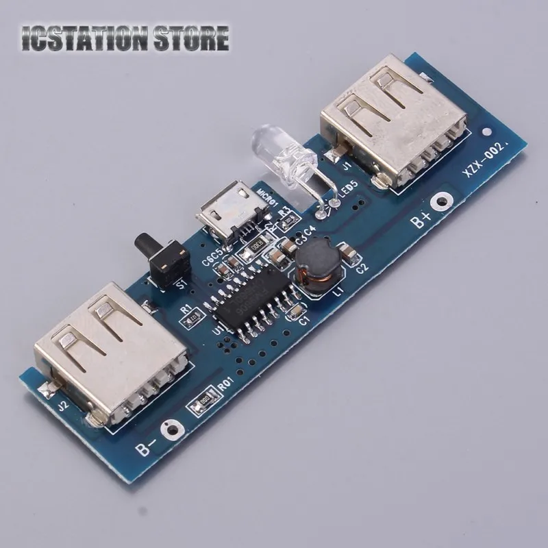 

5V Power Bank Charger Module Boost Step Up Battery Charging Board Micro USB 1A 2A Dual Output Fit With Polymer Battery DIY Kits