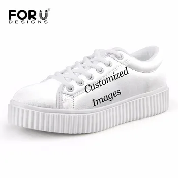 

FORUDESIGNS Custom Images or Logo Flats Platform Shoes Woman Women's Fashion Low Style Creepers Shoes for Ladies Casual Female