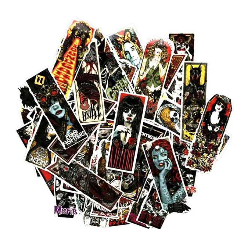

50Pcs/lot Zombie Black Mix White Gothic Style Stickers Notebook Refrigerator Skateboard Trolley Case Decals Backpack
