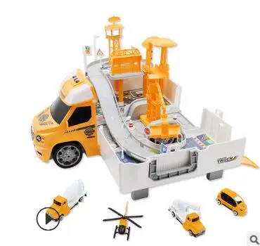 Детские развивающие игрушки автомобиль большой грузовик деформации контейнер грузовик парковка пожарный грузовик, инженерный транспорт гоночный мальчик подарок - Цвет: Цвет: желтый