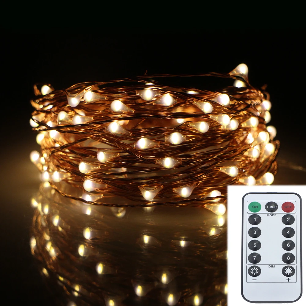 6M 120LED 8Modes Copper Wire 6AA Battery Operated Chrismas String