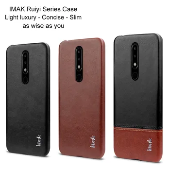 

Imak Luxury Ruiyi Cases for Nokia X5 Case Slim back cover phone shell hard PU PC coque Fitted Covers For Nokia 5.1 Plus Case