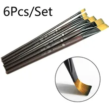 6 шт./компл. художественная кисть Набор нейлоновых волос воды Цвет акриловые принадлежности для масляной живописи коричневый Цвет