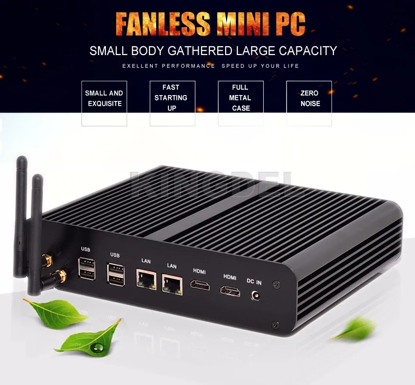 Kingde Intel Core i7 5500u Barebone PC NUC HD Graphics5500 безвентиляторный мини-ПК, 2 * HDMI, SD карт, 4 К HTPC, Mini-Itx Micro ПК, Windows 10