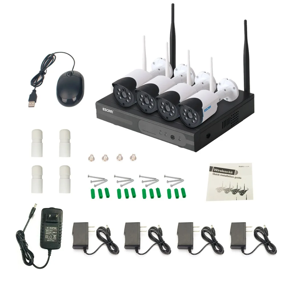 IP камера Escam WNK404 4 канала Wi Fi HD 720P IP66|camera wifi|camera wifi nvrcameras camera |
