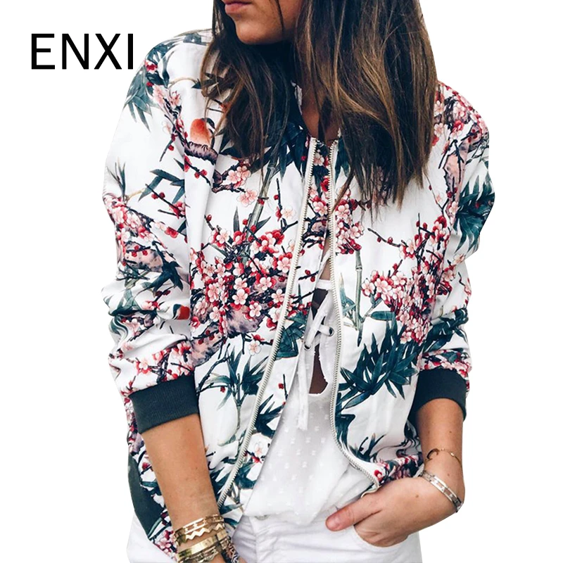 

ENXI Spring Autumn Jacket For Pregnant Women Pregnancy Clothes Flower Print Sun Protection Coat Female Maternity Jacket