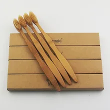 12 шт. окрашенная бамбуковая зубная щетка деревянная зубная щетка новинка бамбуковая мягкая щетина Capitellum бамбуковое волокно деревянная ручка
