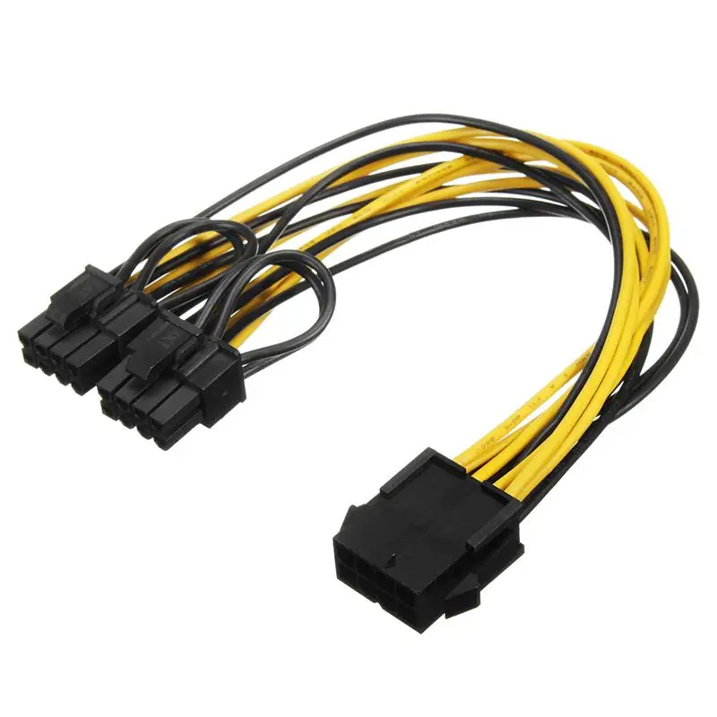 PCI Express Graphics Card Connector PC Power Supply Cable CPU 8pin to 2 PCIE 8(6+2)pin Cable Power Splitter for BTC Miner Mining