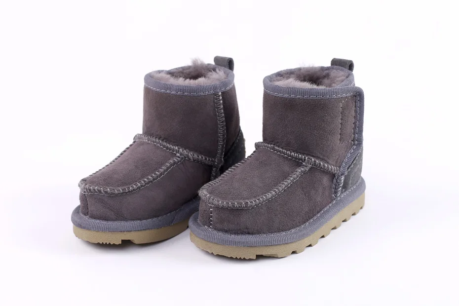 Детские Снегоступы для мальчиков и девочек дети Снегоступы овчины Натуральный мех Обувь детей geanuine кожа обувь из Австралии
