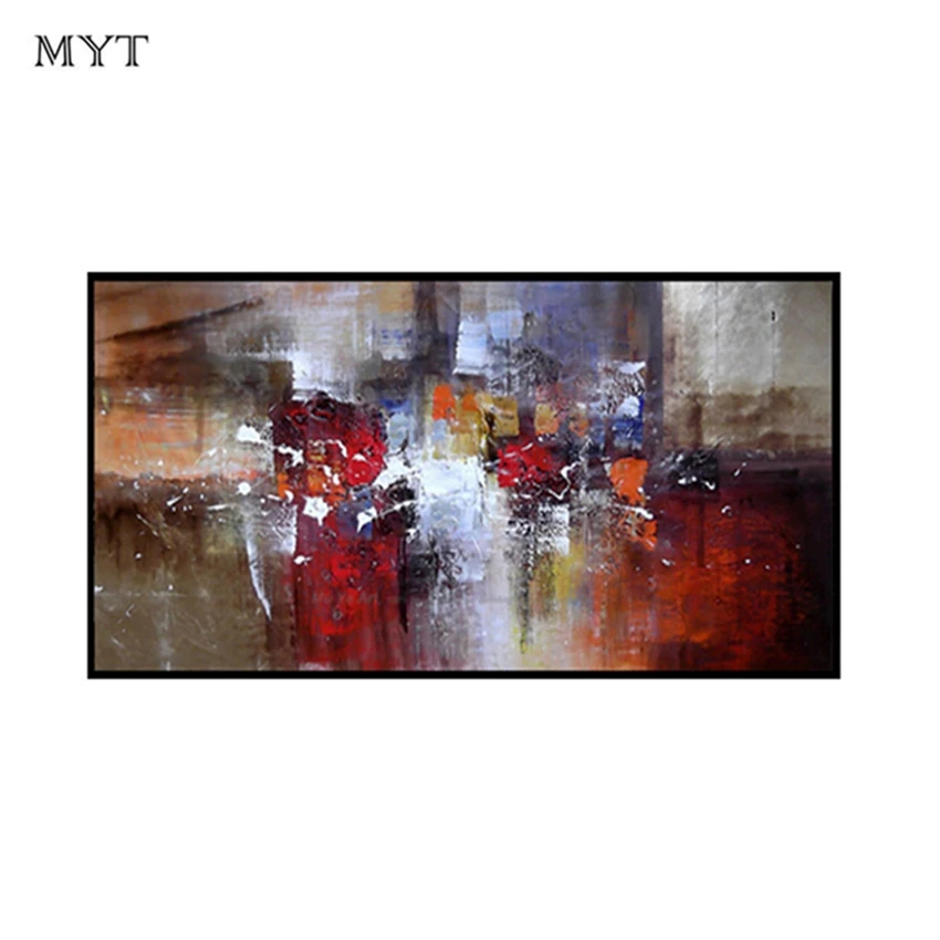 

Cheap Modern Handmade Abstract Red Color Unframed Canvas Art Painting Home Decoration Pieces Wall Art Decor Oil Painting