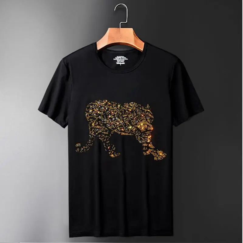 

Luxury design of Diamonds T-shirt casual short sleeve o-neck printed cotton t shirt men