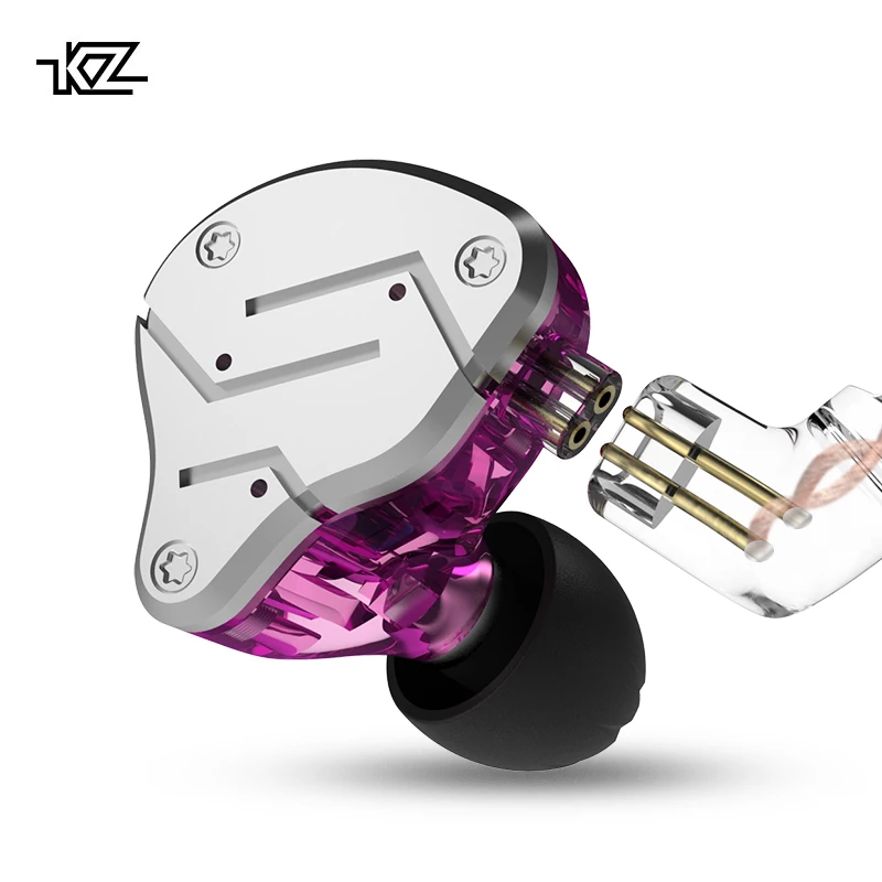 

New KZ ZSN 1DD+1BA Armature Dual Driver Earphone Detachable In Ear Audio Monitors Noise Isolating HiFi Music Sports Earbuds