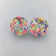 UJBOX, блестящие серьги со звездами, женские круглые большие полимерные серьги, серьги-гвоздики для свадебной вечеринки, ювелирное изделие, подарок