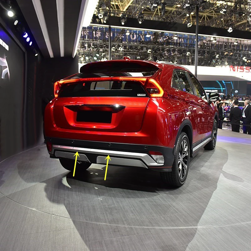 

For Mitsubishi Eclipse Cross 2018 ABS Plastic Matte Rear Bumper Skid Molding Strip Cover Trim 1pc Car Styling