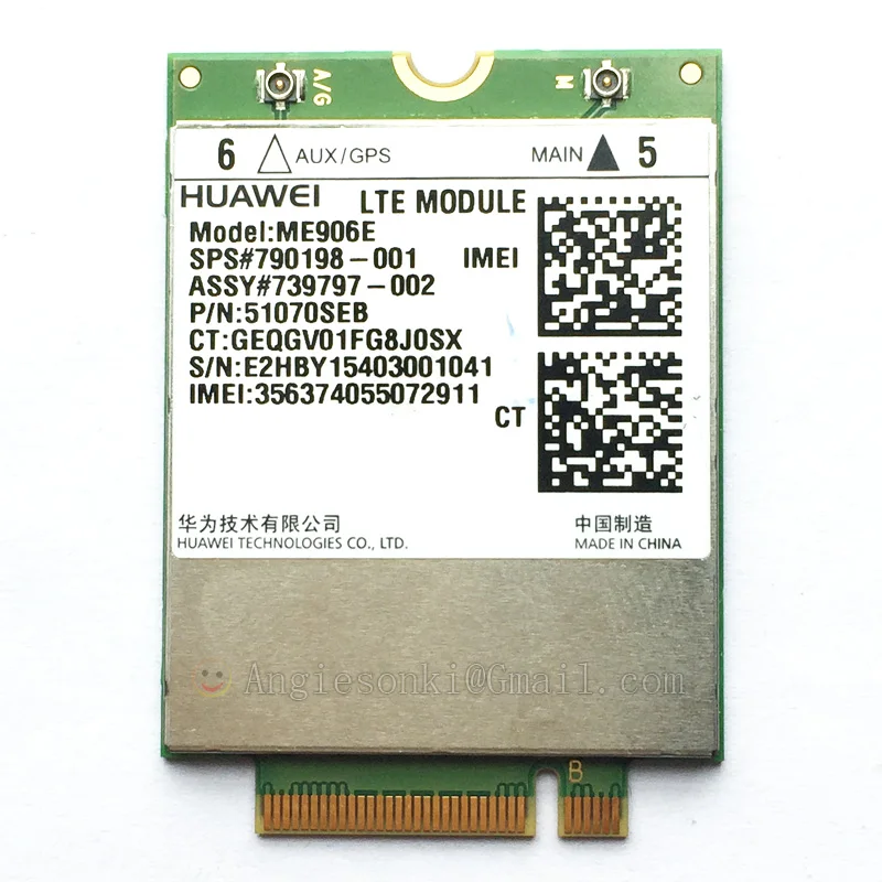 Me906e M.2 NGFF LTE/HSPA+ FDD 4 г WWAN модуль адаптера 704031-001/740011- 005 разблокирован для HP lt4112 Huawei me906e