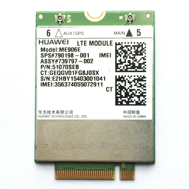 Модуль адаптера ME906E M.2 NGFF LTE/HSPA + FDD 4G WWAN карта 704031 001 / 740011 005 разблокирован для HP lt4112