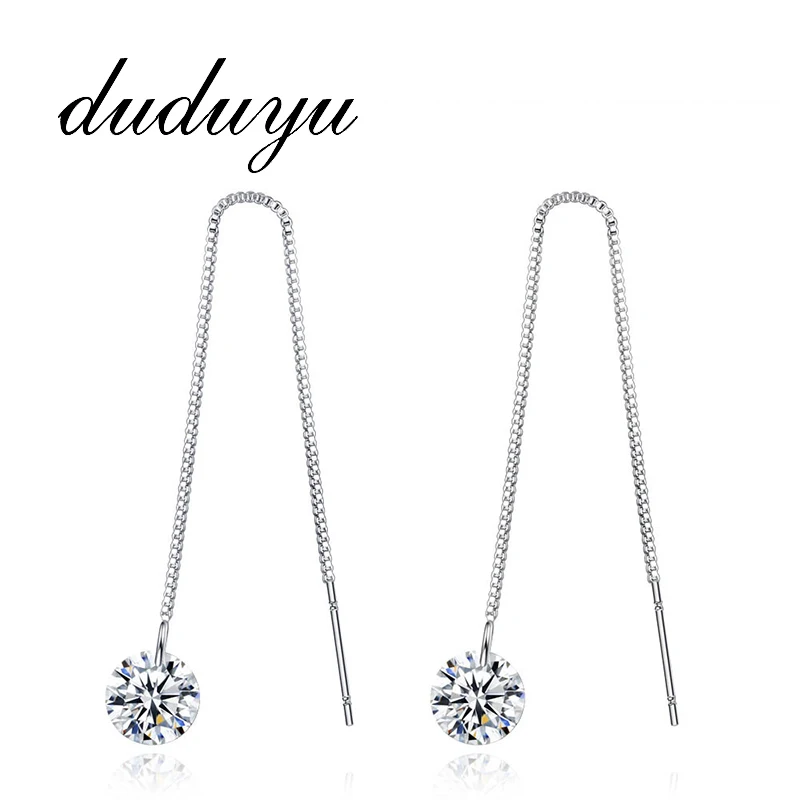 

2019 Fashion Crystal Round Earrings for Women Wedding Simple Long Tassel Earring Bar Statement Girl Jewelry Hot Sale