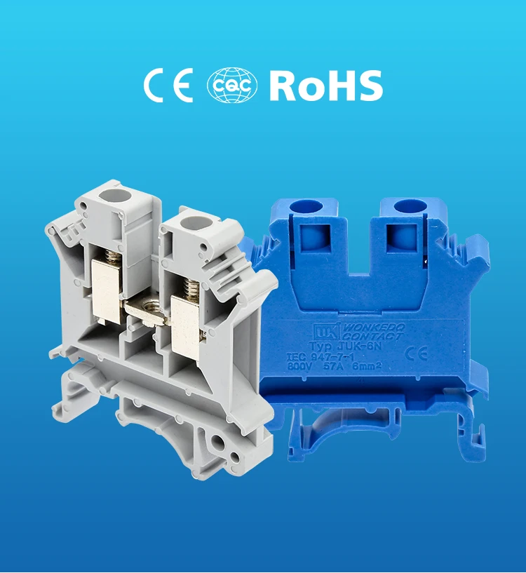 10 шт. UK-6N din-рейку клеммные блоки вместо Феникса контакт Универсальный класс винт соединителя терминал UK6N