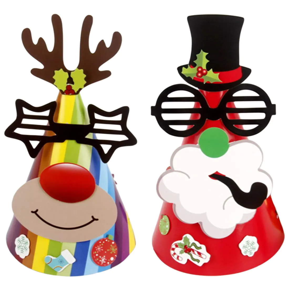 В виде рождественской шапки Детская бумага декоративная шляпа Санта Клаус рога вечерние рождественские маскарадные украшения