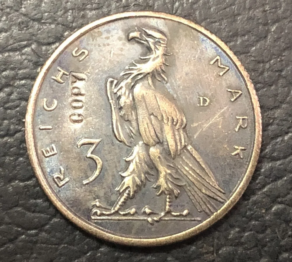 

German 3 REICHS Mark Copy Coin 21.6mm Type-1