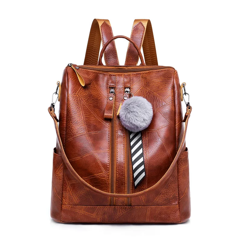 Винтажный большой женский рюкзак коричневая кожаная сумка на плечо для девочек-подростков Рюкзаки Женские многофункциональные дорожные сумки Новинка XA171H - Цвет: Brown