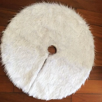 

1pcs Creative White Plush Christmas Tree Skirts Fur Carpet Xmas Decoration New Year Home Outdoor Decor Event Party Tree Skirts