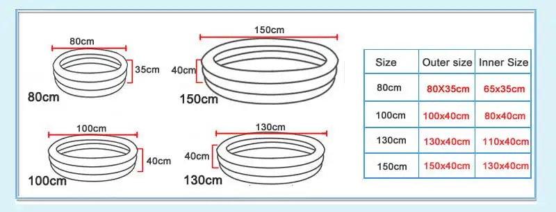 Intime надувной детский бассейн открытый плавательный бассейн для бассейна и ванной Ванна открытый водный спорт сад мяч играть бассейн 80/100/130/150 см