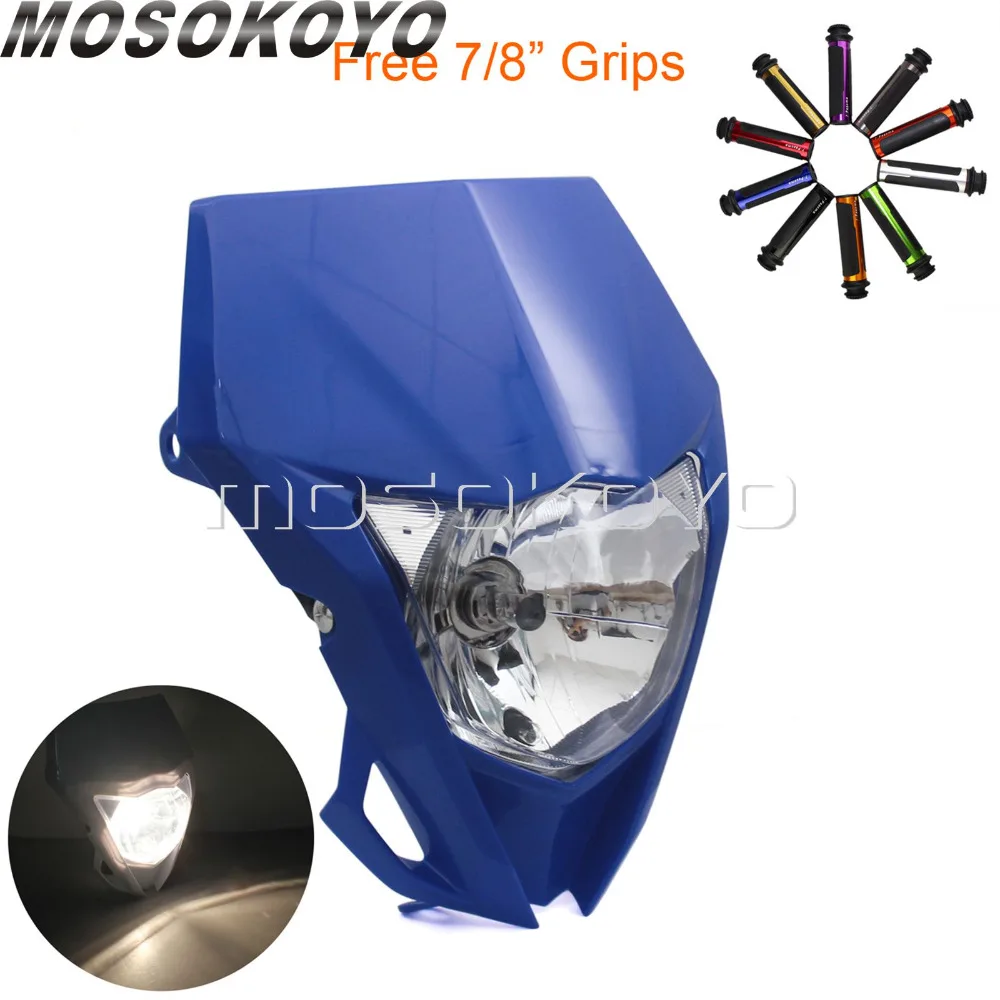 Двойная Спортивная фара для мотокросса синяя Yamaha YZ250X YZ250F YZ450F TTR125 WR 250 450 с