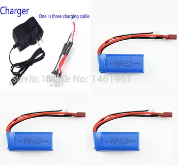 

7.4V 1400mAh Lipo Battery for WLtoys A959-b A969-b A979-b K929-B Rc helicopter RC Car Boat Quadcopter FPV