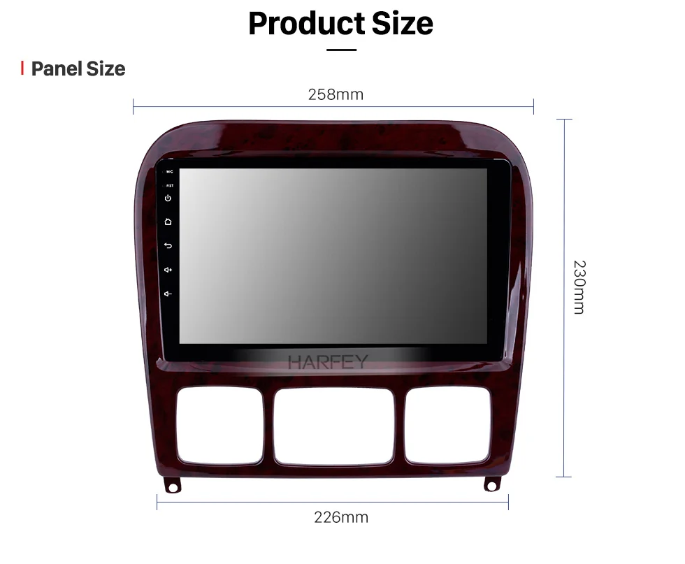 Top Harfey Car 2Ddin 9" HD Android 8.1 Autoradio GPS Player For Mercedes Benz S Class W220 S280 S320 S350 S400 S430 S500 1998-2005 1