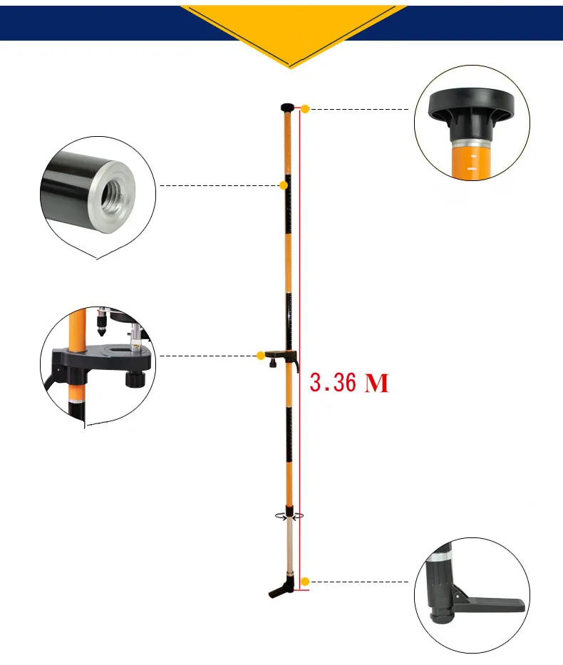5/8 и 1/4 интерфейс удлинение кронштейна удлинение максимум 3,36 м опорная стойка для лазерного уровня