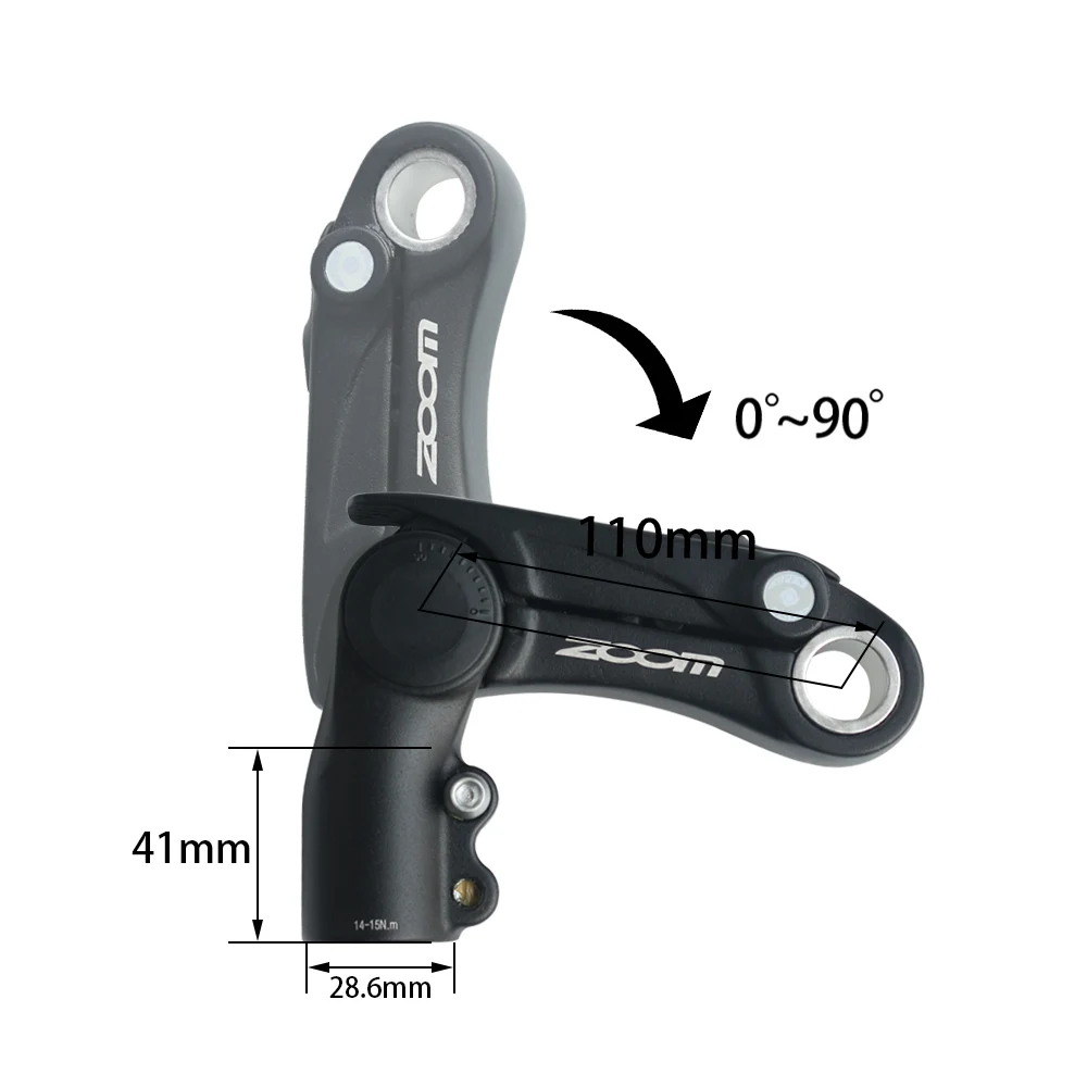 Регулируемый руль для велосипеда с регулируемым зумом на 90 градусов, стержень для руля велосипеда 25,4 мм, стержень для руля велосипеда MTB, вынос руля 28,6 мм