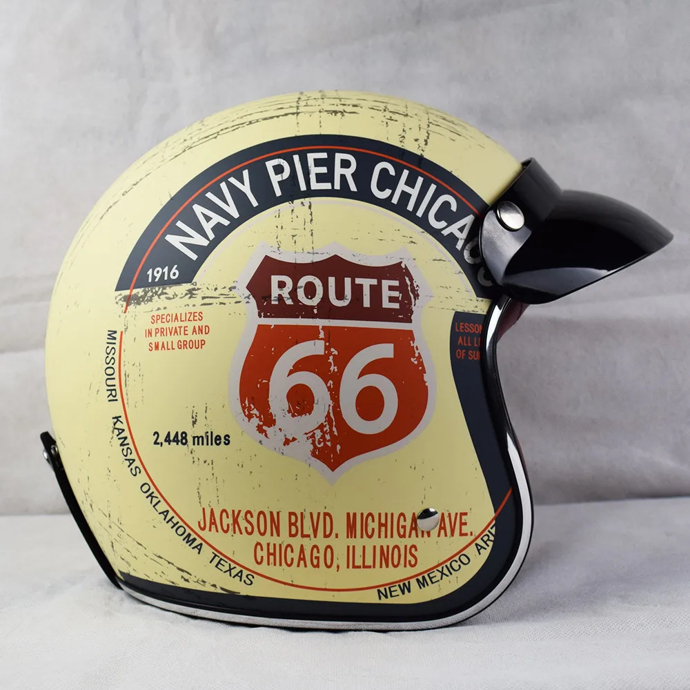 Retro Chopper Route 66 Motorcycle Helmet Harley 3/4 Open Face Vintage Helmet Moto Casque Casco Motocicleta Capacete Helmets Retro Chopper Route 66 Motorcycle Helmet Harley 3/4 Open Face Vintage Helmet Moto Casque Casco Motocicleta Capacete Helmets