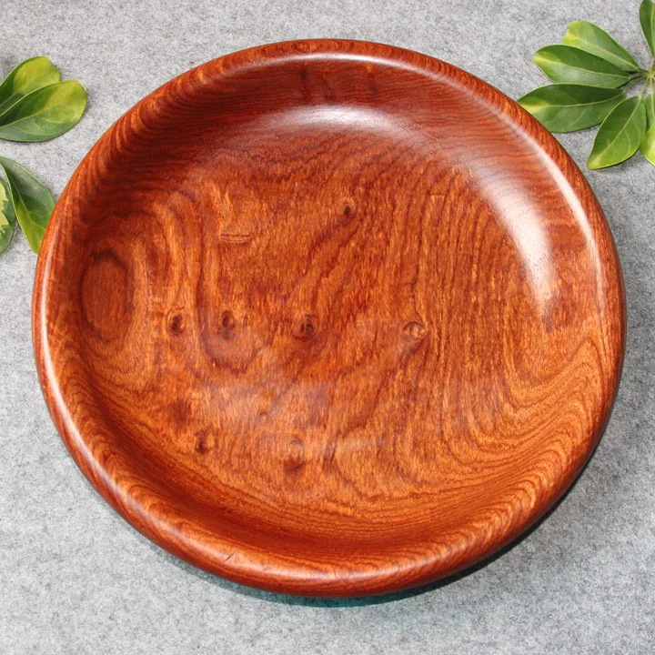 Burma rosewood rosewood fruit dish 30 cm in diameter the whole wood hollowed out the living room