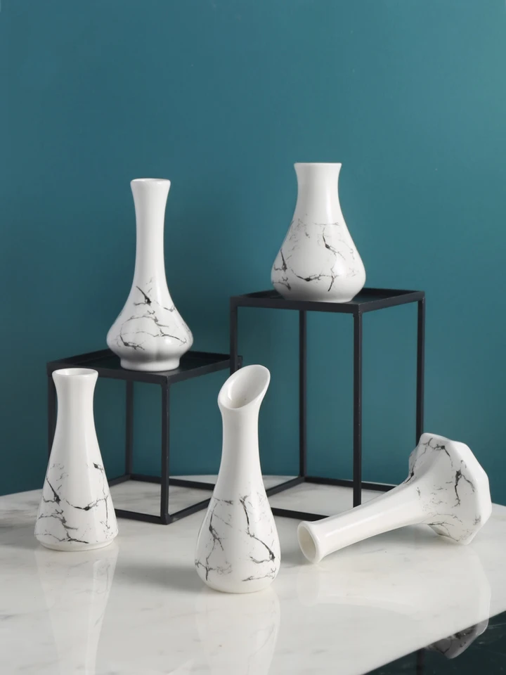Nordic Marble Vases Small Ceramic Flower Vase Filler For Home