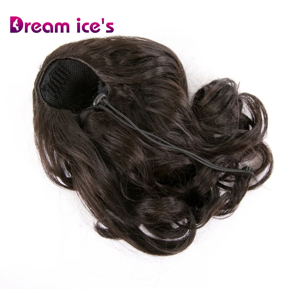 

Dream ice's synthetic long wavy drawstring pony tail with clips in hair extensions fake chignon small ponytail wigs