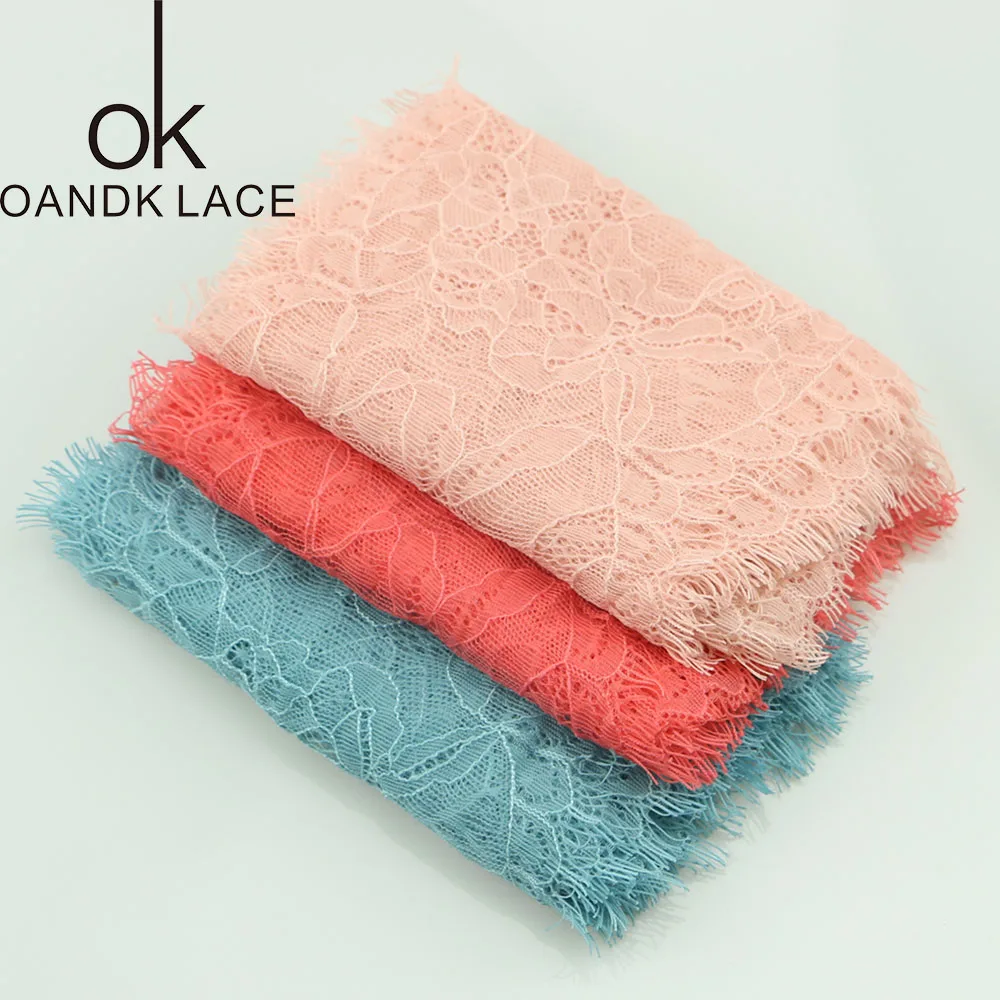 

3 meter/ lot Eyelash Lace Fabric 13.5cm DIY Decorative High Quality Soft Off Nylon Eyelash Lace Trim Wedding Dress Fabric
