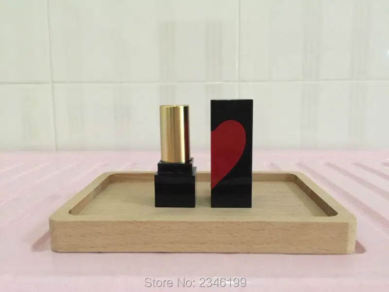 3ML50pcs/lot пустой тюбик помады сердце Форма Черный квадрат помада упаковка бутылки