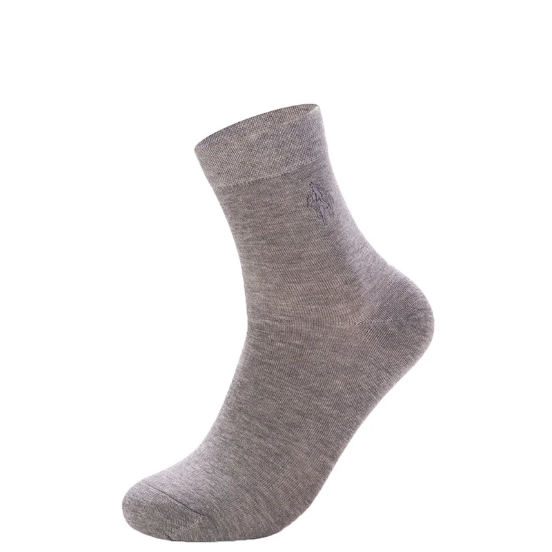 Носки pierpolo, модные брендовые мужские носки, 5 пар/партия, хлопковые носки, зимние дезодорирующие носки с вышивкой для мужчин, подарок - Цвет: Серый