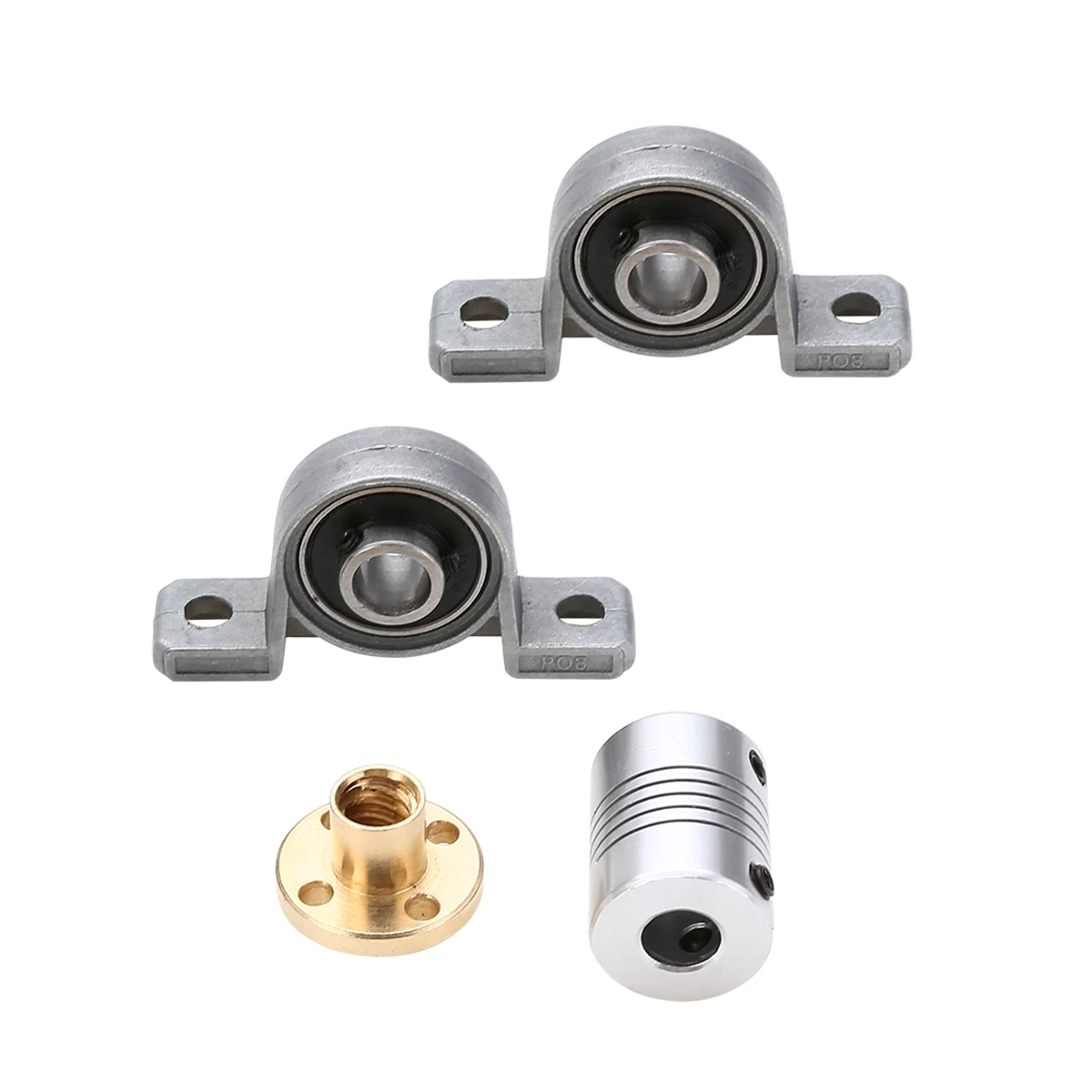 

Stainless Steel T8 600mm Lead Screw Rod with Nut Coupling Shaft Mounted Ball Bearing 3D Printer Tool