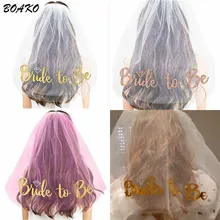 Свадебные вуали BOAKO с блестками, Свадебные вуали, девичник, вечерние вуали с гребешком, короткие, один слой, тюль, Фата для невесты