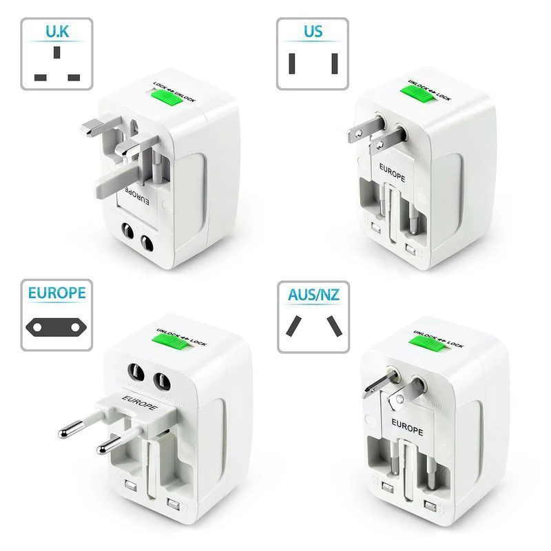

Universal AC Power Charger Plug Adapter Global Travel Power Converter AU UK US EU Conversion Plugs Travel Power Adapter