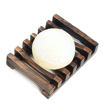 

Soap Holder Dish Bathroom Shower Storage Support Plate Stand Wood Box Natural