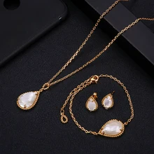 Janeklly модное свадебное ожерелье серьги для женщин аксессуары Полный кубический цирконий для невесты Ювелирные наборы pendientes mujer moda