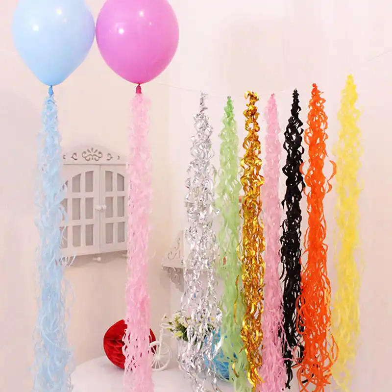 1bag 5pcs Balloon Ceiling Hanging Swirl Decoration Metallic