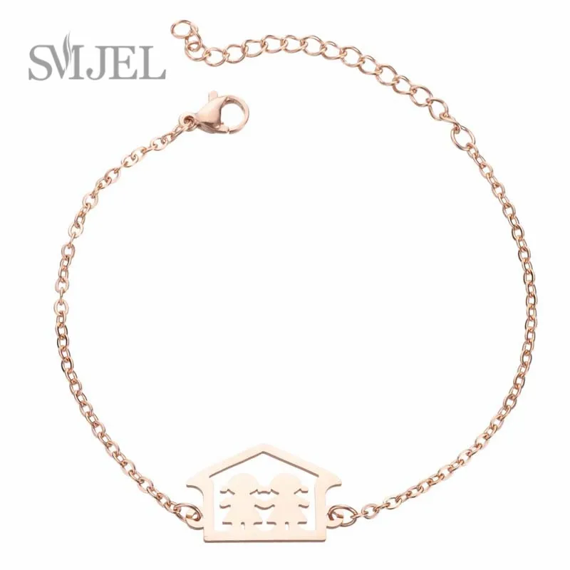 SMJEL Roommate Close friend Shape Charm Bracelet Stainless Steel Bracelets Jewelry For Best Friend Perfect Birthday Gift idea