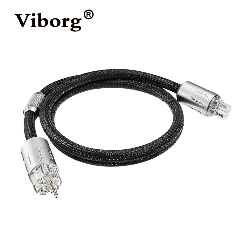 

Viborg ETR-VP1501 1.8m Hifi Speaker IEC Audio Power Cable Rhodium Plating Connector EU Power Plug Hi-End 250V Audio Cable