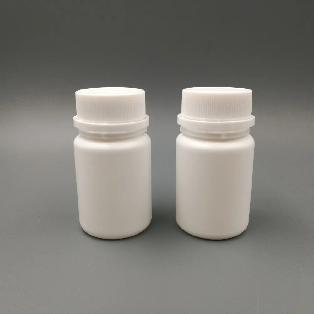 

50pcs/lot 50ml 50cc HDPE White Vitamin container, plastic empty refillable medical pill bottle with Tamper Proof Cap