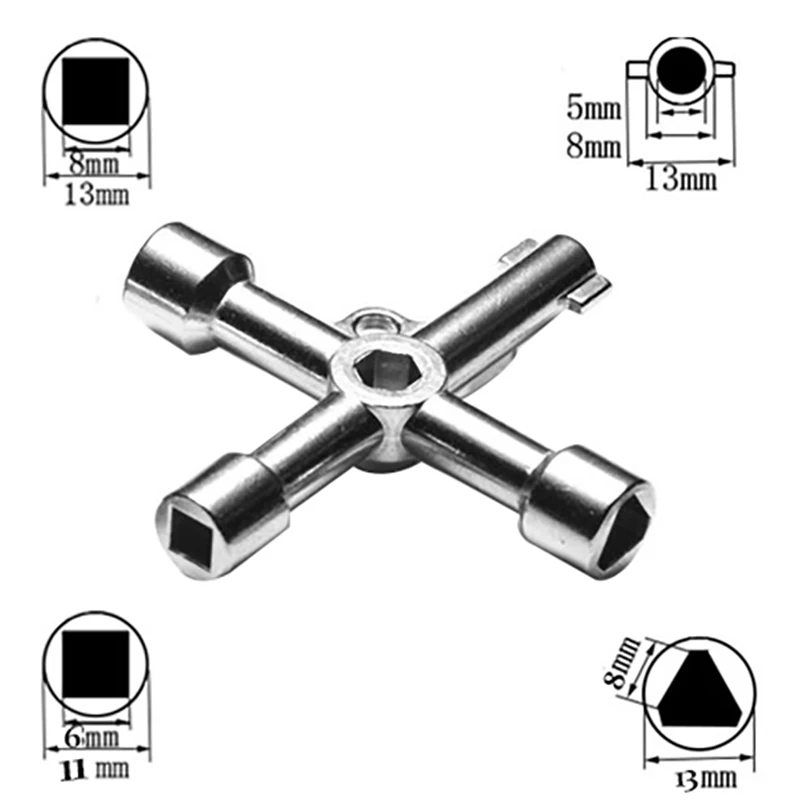 1 шт. метро поезд треугольный ключ замок Лифт дверь ключ многофункциональный электрический шкаф Ключи Универсальный Крест ключ мусорное ведро ключ