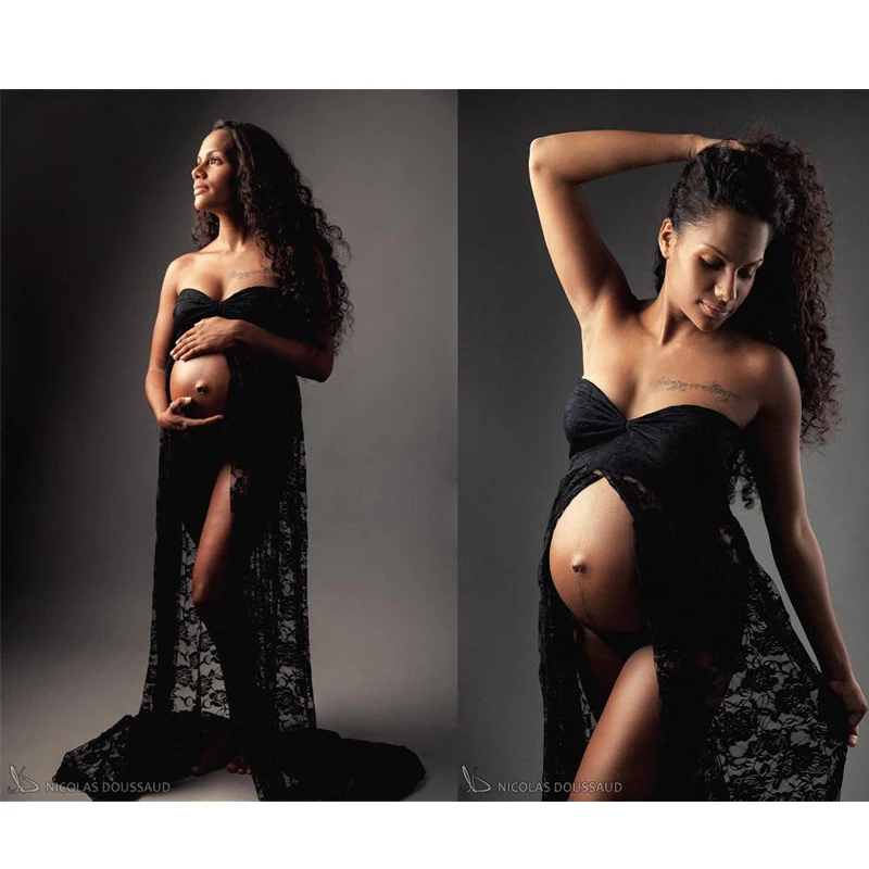 

Couple Maternity Photography Props Maternity Gown Lace Shooting Off Shoulder Dress Fancy Shooting Photo Summer Pregnant Dress